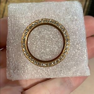 Large Gold Origami Owl Locket Face with Crystals